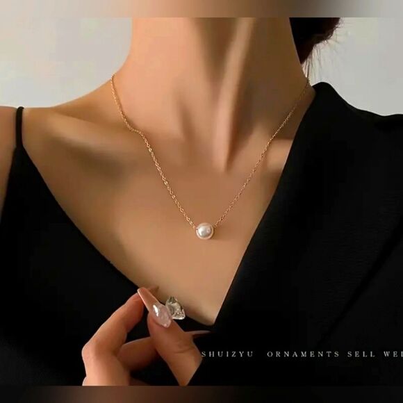 💕5/$18 Simple and Elegant Single Pearl Necklace - Picture 1 of 3